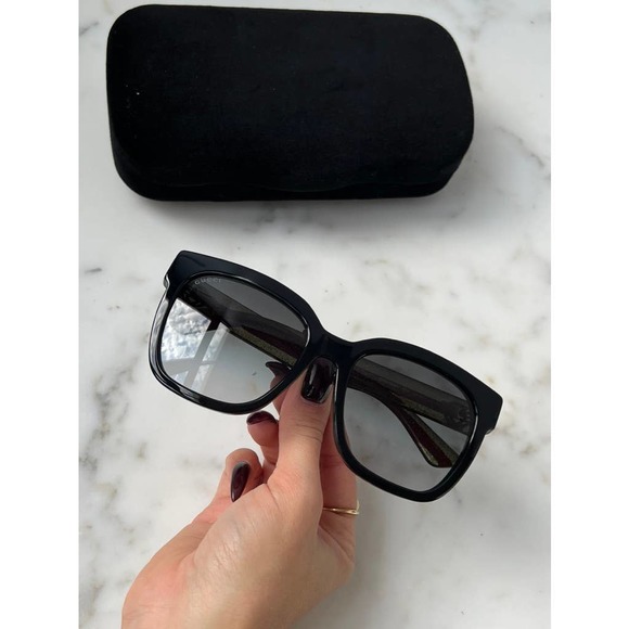 NEW Gucci GG0034SN Glitter Arm Black Sunglasses - Picture 4 of 10